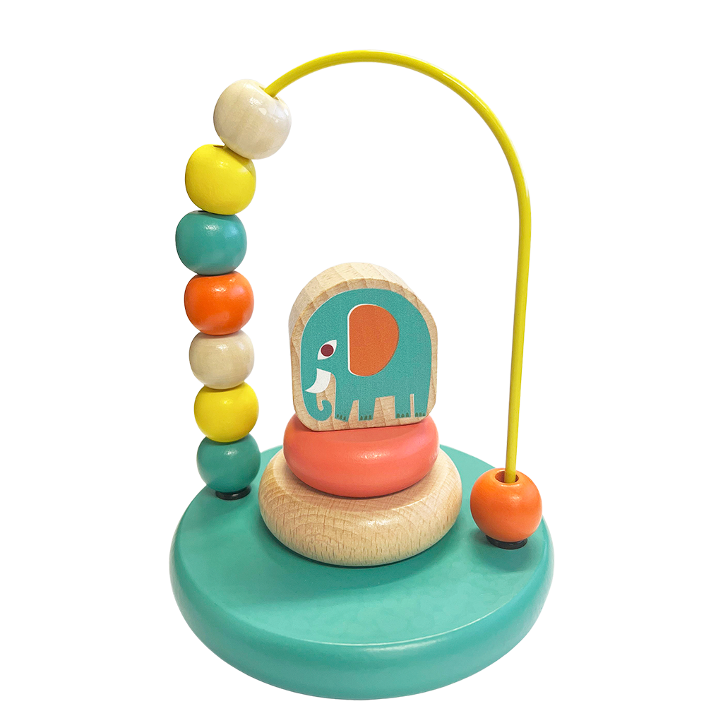 Mini bead loop and stacker wooden toy - Wild Wonders