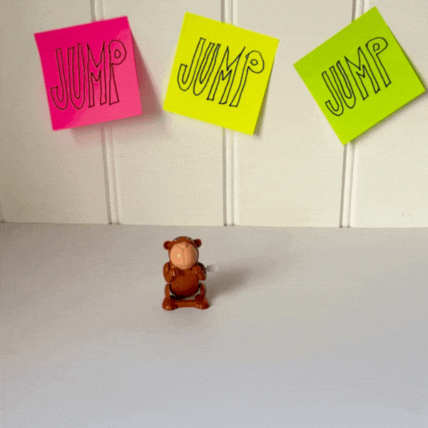 Wind-up jumping animal toy - Monkey