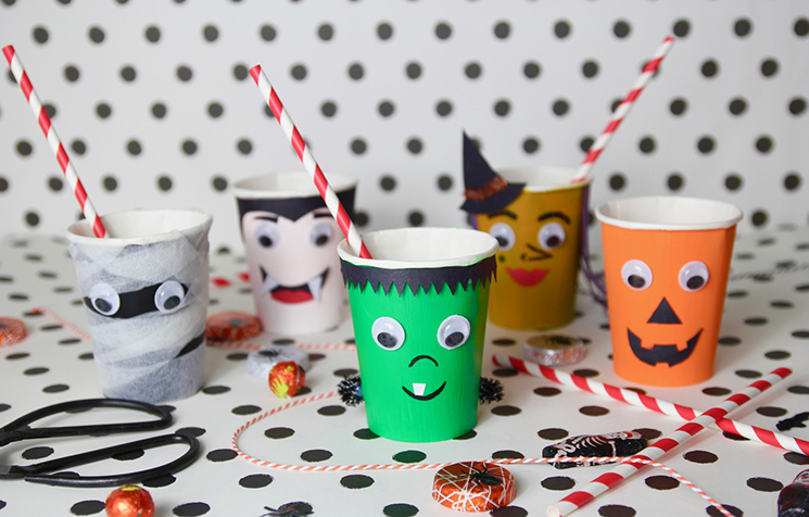 Halloween Tableware, Monster Cups x8