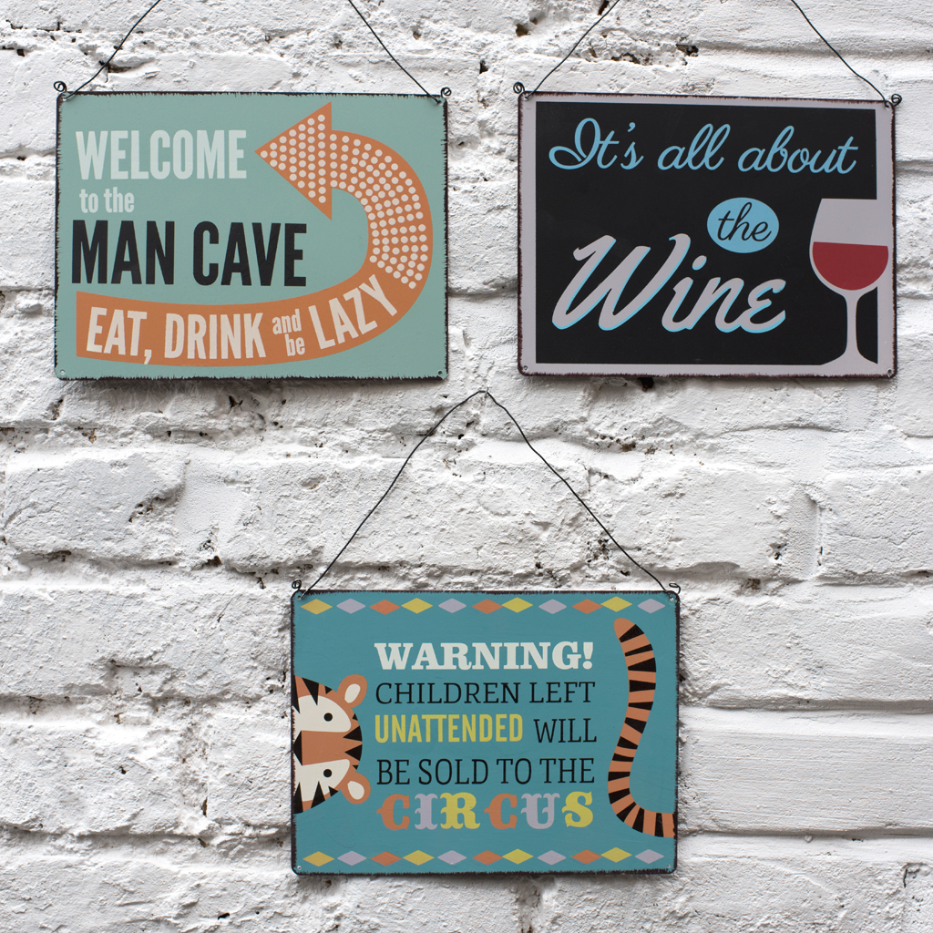  Metal Signs Man Cave Warning Children Left Unattended