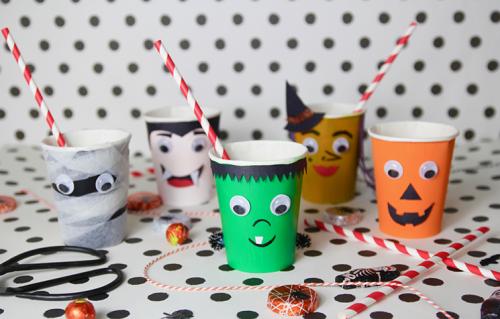 Halloween Cups Frankenstein Halloween Disposable Coffee Cups With Lids,  Halloween Party Supplies Kids Halloween Party to Go Cups 
