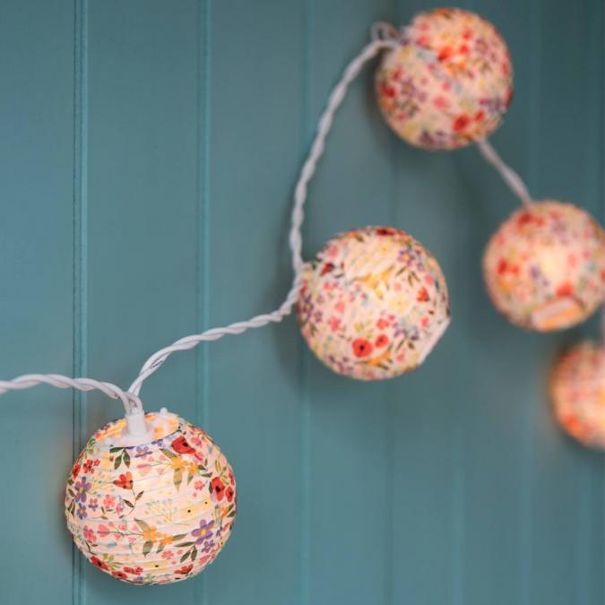 Summer meadow patterned fairy lights