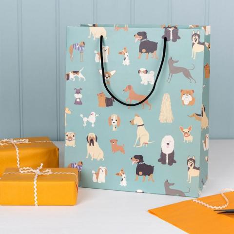 Dog gift bag and presents