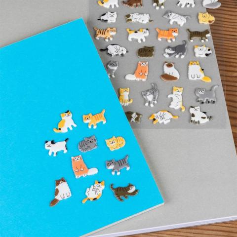 3D cat sticker set