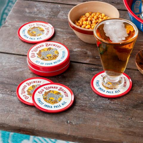 coasters with beer and nuts