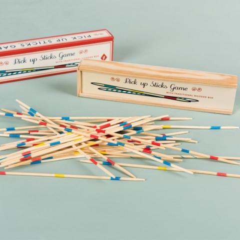 Wooden pick up sticks game