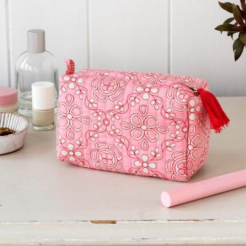 pink make up bag