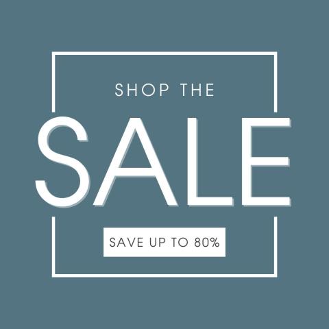 A banner with the text 'Shop the Sale. Save up to 80%'