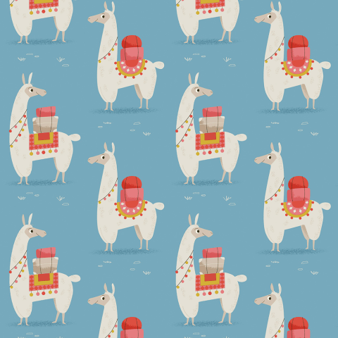 Dolly Llama Wrapping Paper (5 Sheets)