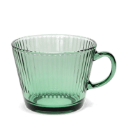 Green glass cup