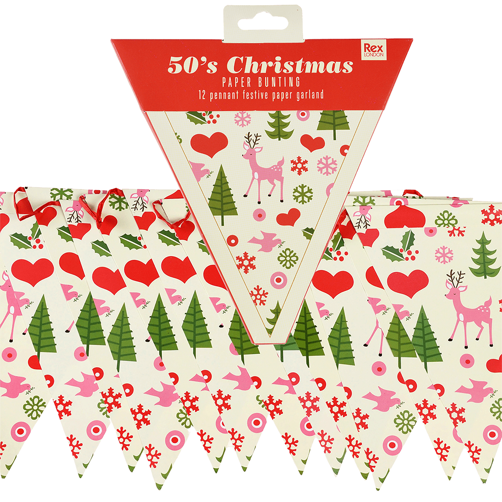 ﻿50s Christmas Paper Bunting ﻿rex London 7805