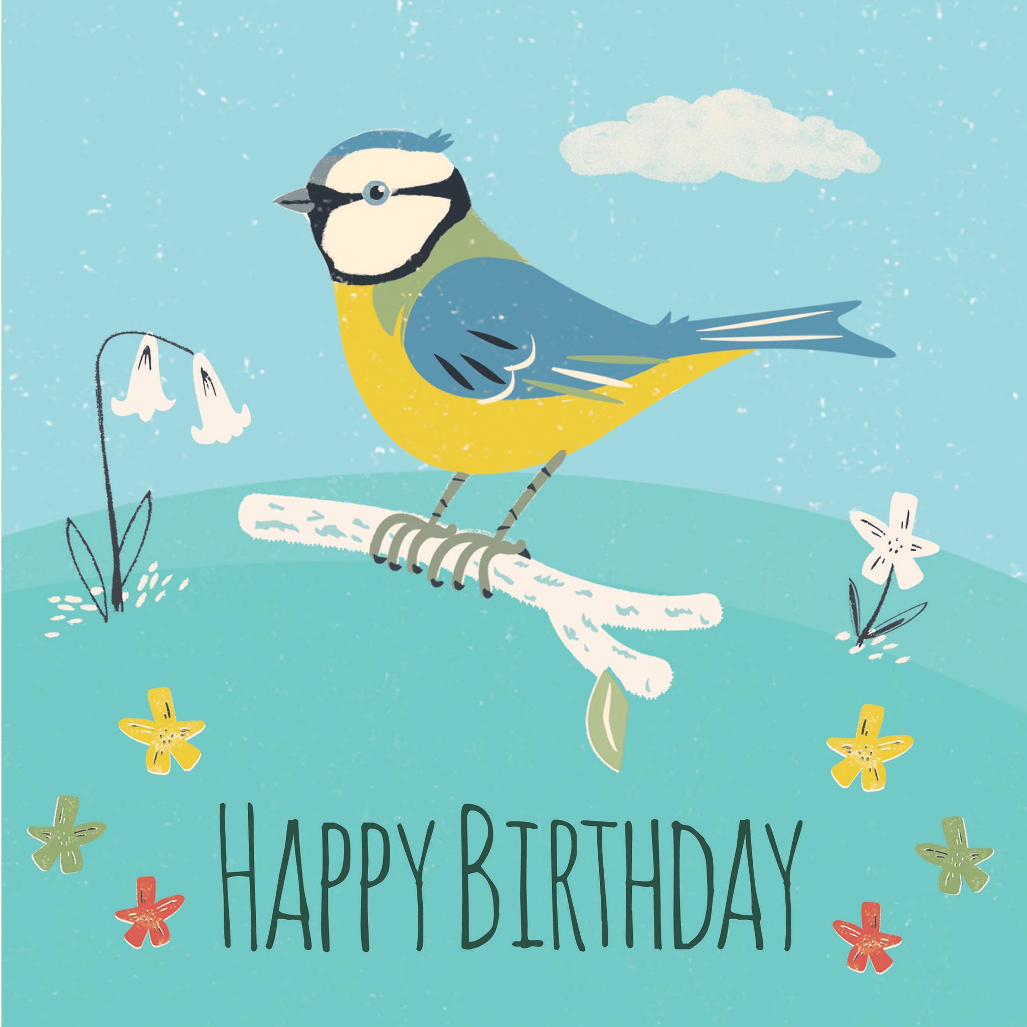 ﻿blue Tit Birthday Card ﻿rex London