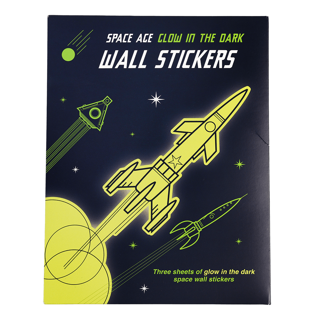 ﻿Space Age Glow In The Dark Wall Stickers (3 Sheets) | ﻿Rex London