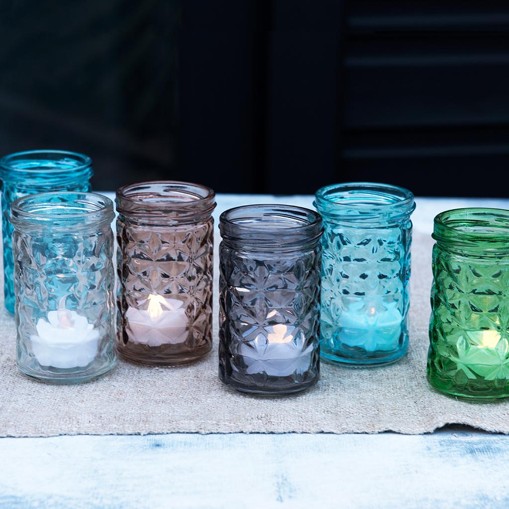 decorative glass tea light holders