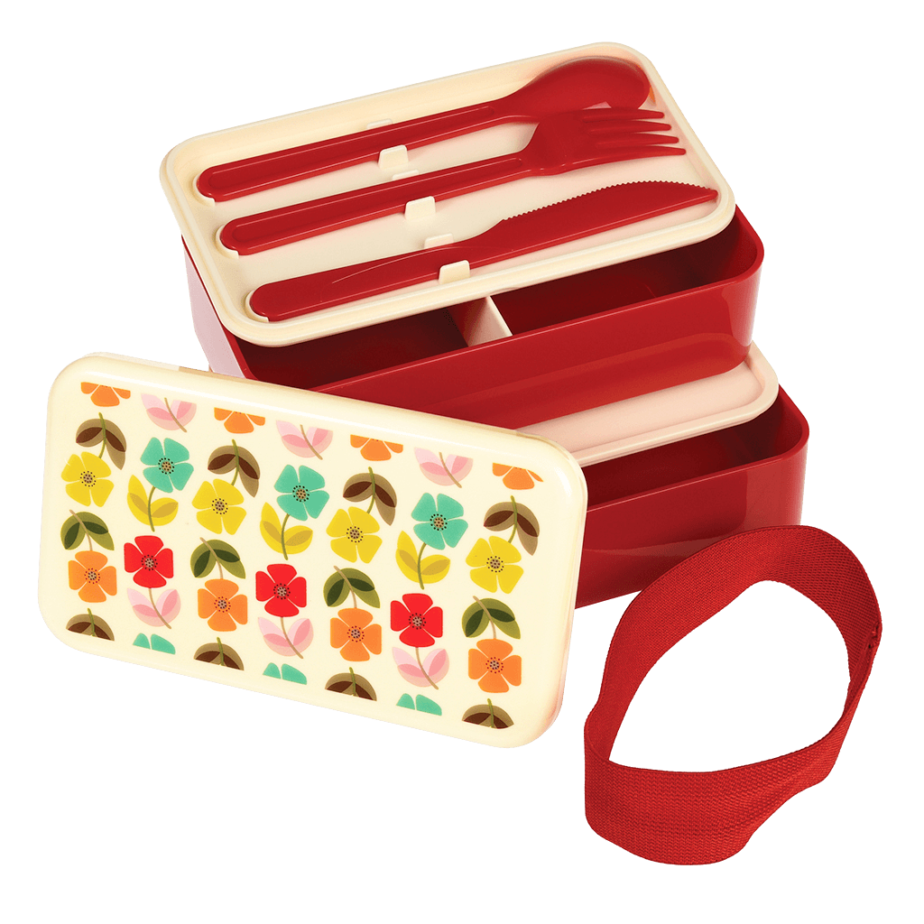 ﻿Mid Century Poppy Adult Bento Box | ﻿Rex London