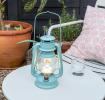 Light Blue Led Hurricane Lantern