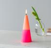 Small two-colour cone candle - Pink-orange