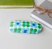 Glasses case & cleaning cloth - Blue and green Daisy