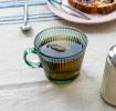 Ribbed glass mug 400ml - Green