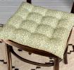 Seat pad cushion (37x37cm) - Green blockprint