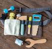 Wooden tools and tool belt playset