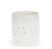 Glossy ceramic tealight holder - Love