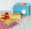 Wooden toy toaster playset