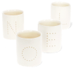 Glossy ceramic tealight holders (set of 4) - NOEL