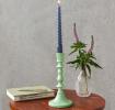 Enamel candlestick (19cm) - Green