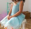 Crochet dress - Aqua blue