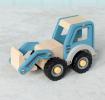 Wooden push along vehicle toy - Digger truck (blue)