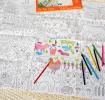Large colouring poster with pencils - On the Farm