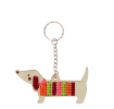 Stitch your own wooden keyring - Sausage Dog