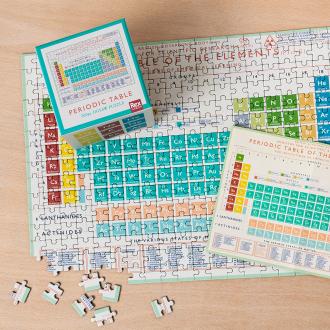 Periodic Table 300 piece puzzle being completed.