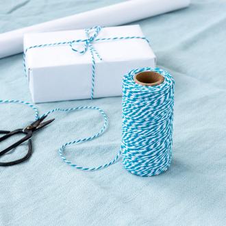 Aquamarine And White Baker's Twine