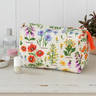 Quilted Wash Bag - Wild Flowers