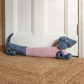 Sausage Dog Draught Excluder - Pink Jumper