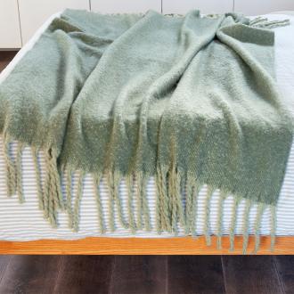 Woven Blanket With Tassels (127 X 152cm) - Dark Green