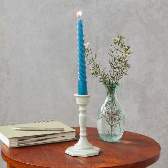 Enamel candlestick 13cm - Light grey