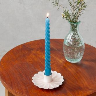 Enamel flat flower candle holder - Pink