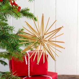 Straw star decoration (15cm)