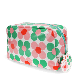 Wash bag - Pink and green Daisy