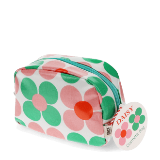 Makeup bag - Pink and green Daisy