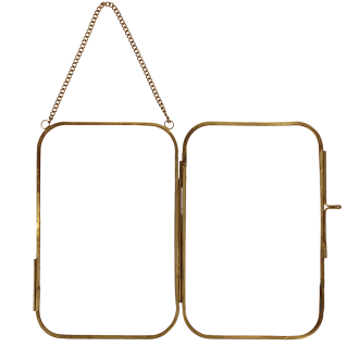 Rounded hanging brass frame 13x20cm