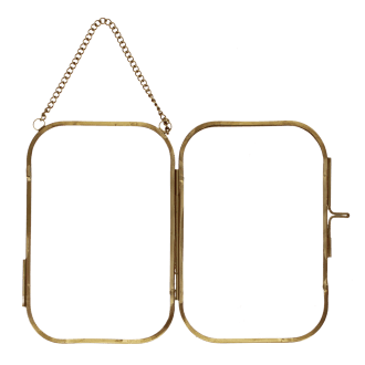 Rounded hanging brass frame 10x15cm