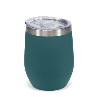 Rubber coated travel cup 350ml - Petrol blue