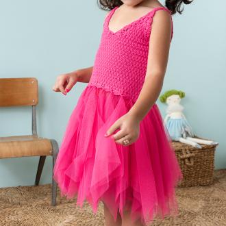 Crochet dress  - Bright pink