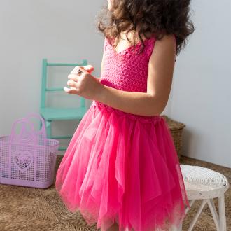 Crochet dress  - Bright pink