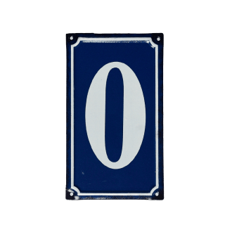 0 French Blue Metal Door Sign