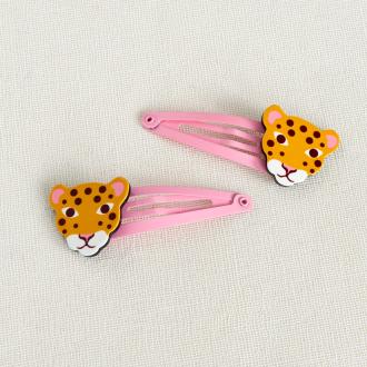 Wild Wonders Leopard Hair Clips (set Of 2)